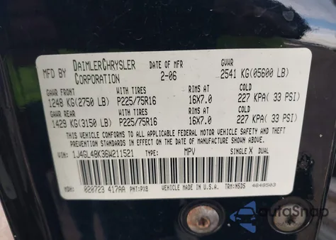 2006 Jeep Liberty Sport from USA, damaged, VIN 1J4GL48K36W211521